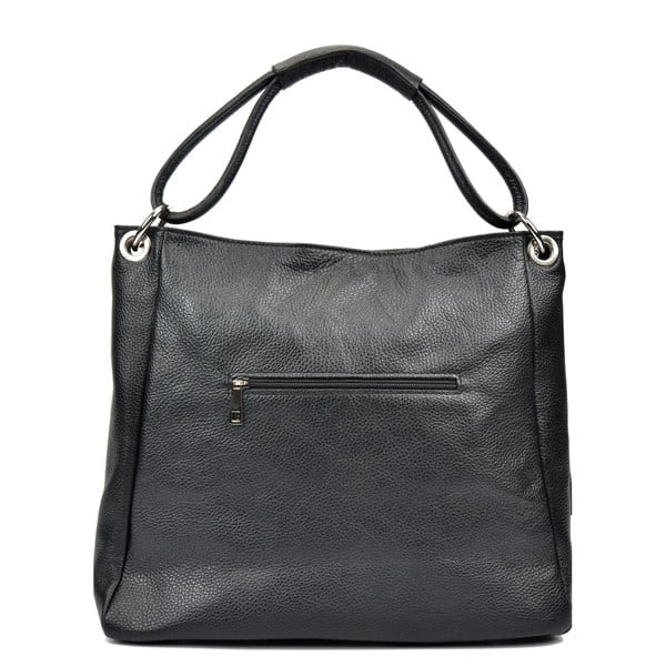 Črna usnjena torbica Anna Luchini Srumla-image-4