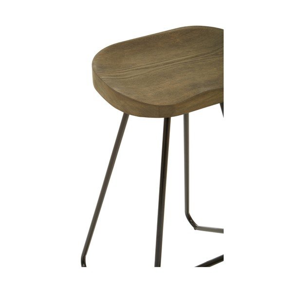 Črn/v naravni barvi barsko stol iz masivnega bresta (višina sedeža 78 cm) District – Premier Housewares-image-4
