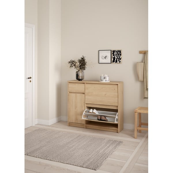 Preklopna omarica za čevlje v hrastovem dekorju 09x93x32 cm Naia – Tvilum-image-1