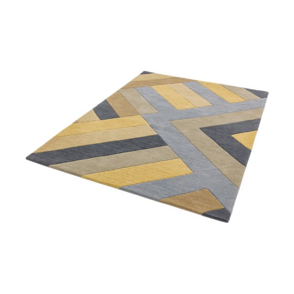 Sivo-rumena preproga Asiatic Carpets Big Zig, 160 x 230 cm-image-1