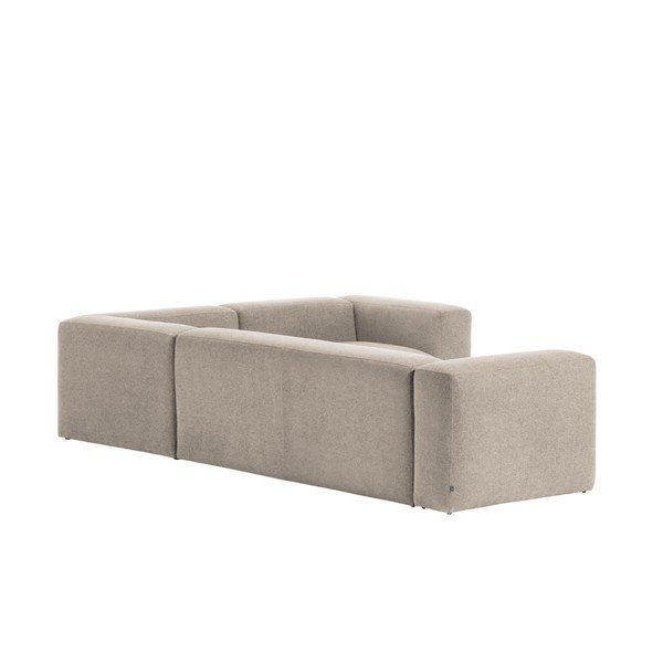 Bež kotna sedežna garnitura iz šenilje Blok – Kave Home-image-4