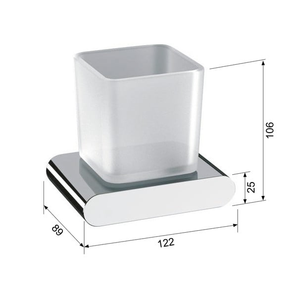 Bel steklen stenski lonček za zobne ščetke Flori – Sapho-image-2