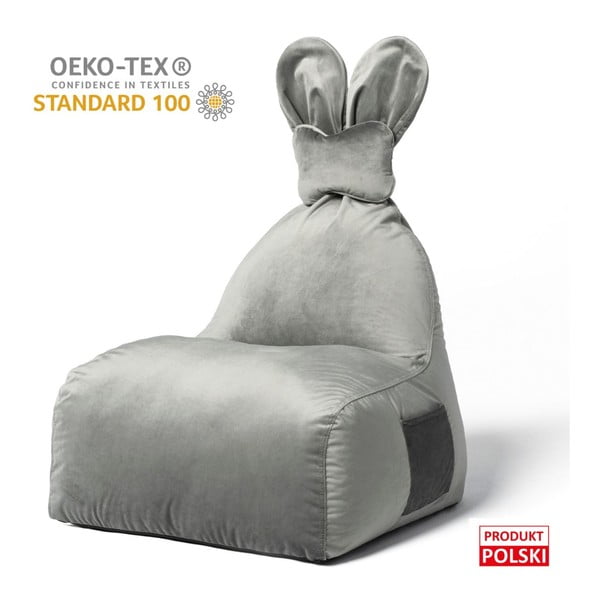 Siva otroška vreča za sedenje Funny Bunny – The Brooklyn Kids-image-1