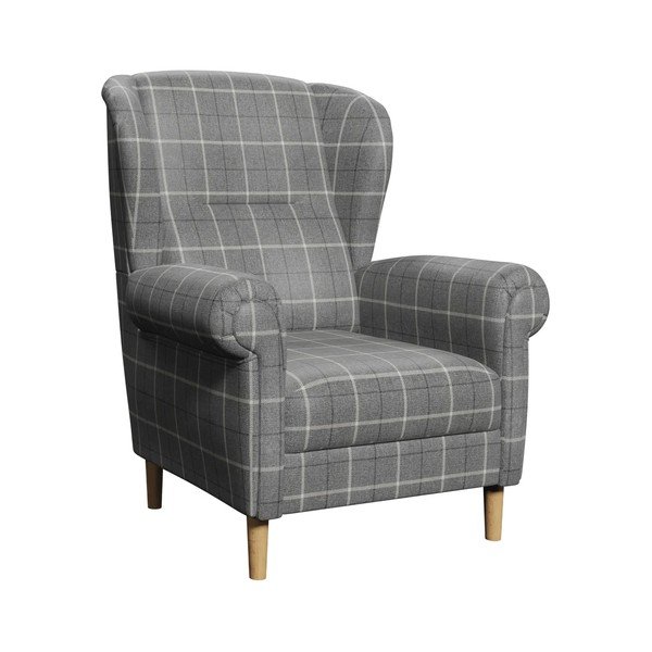 Siv fotelj z naslonom Swan – Ropez