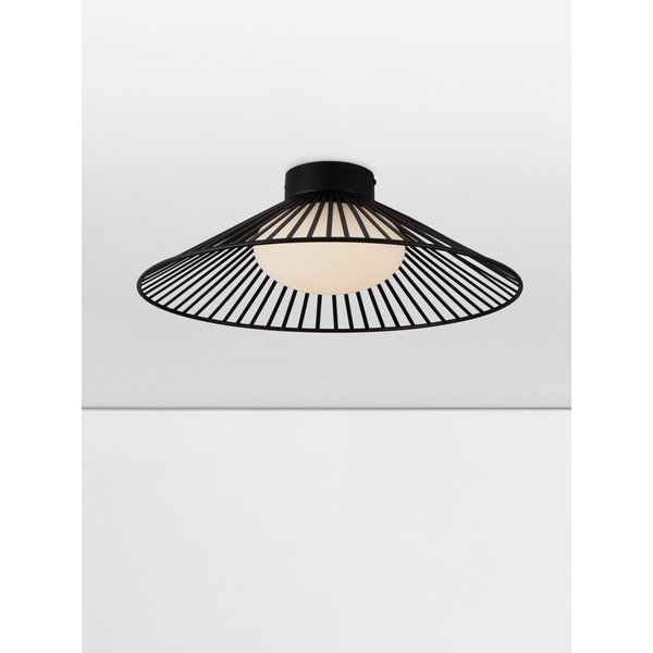 Mat črna kovinska LED stropna svetilka s steklenim senčilom Brume – Nova Luce-image-2