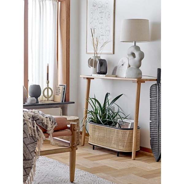 Kremno bela preproga iz mešanice bombaža 150x210 cm Saxo – Bloomingville-image-2