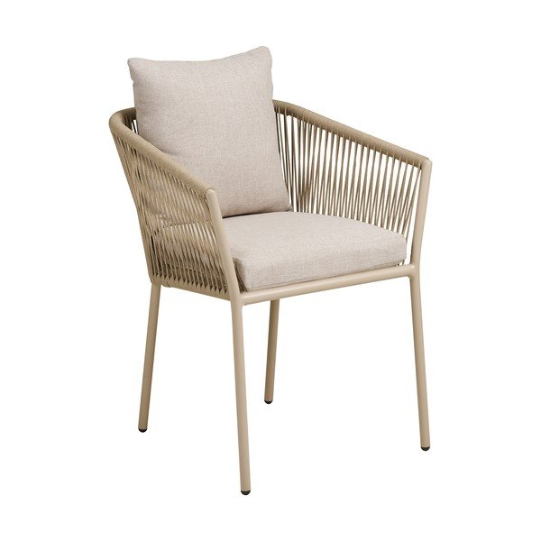 Bež kovinski in oblazinjen vrtni stol Salerno – House Nordic