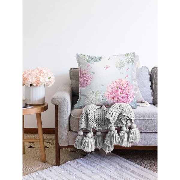 Modra prevleka za vzglavnik iz mešanice bombaža Minimalist Cushion Covers Peony, 55 x 55 cm-image-2