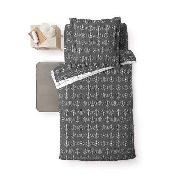 Temno siva enojna bombažna prevleka za odejo 140x200 cm Aristide – douceur d'intérieur