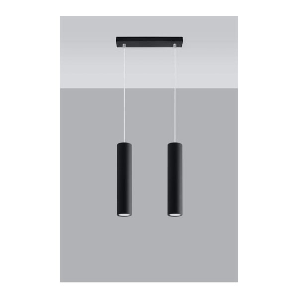 Črna kovinska viseča svetilka Castro – Sollux-image-3