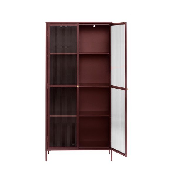 Rdeča kovinska vitrina 90x190 cm Bronco – Unique Furniture-image-3