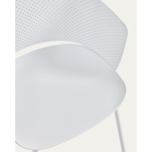 Bel kovinski/plastičen vrtni stol Yeray – Kave Home-image-4