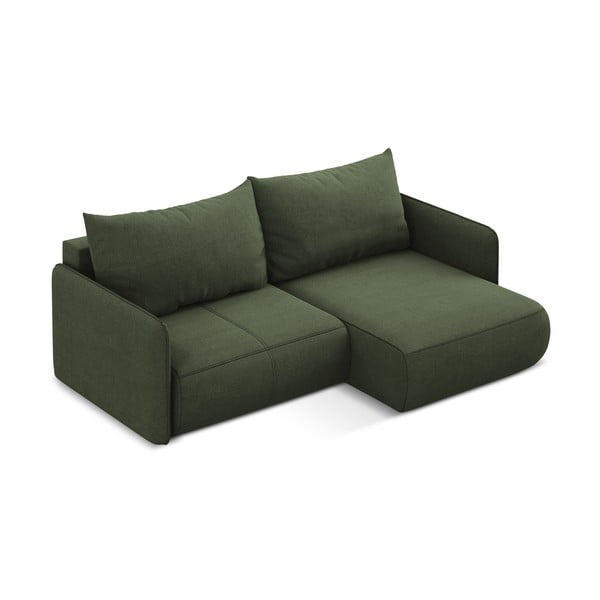 Zelena raztegljiva/s prostorom za shranjevanje kotna sedežna garnitura (desni kot) Nanea – Makamii-image-4