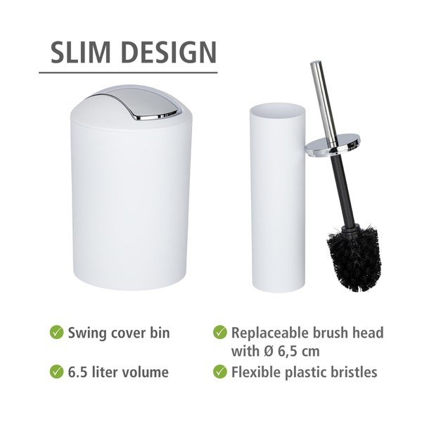 Bel plastičen komplet pripomočkov za kopalnico Calvo – Wenko-image-3