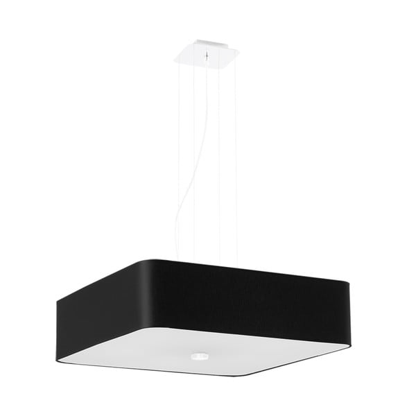 Črna viseča svetilka s s senčnikom iz stekla in tekstila Kortez – Nice Lamps