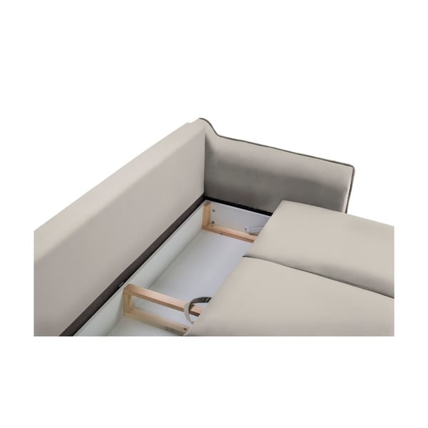 Bež žametna raztegljiva zofa Kooko Home Basso-image-4