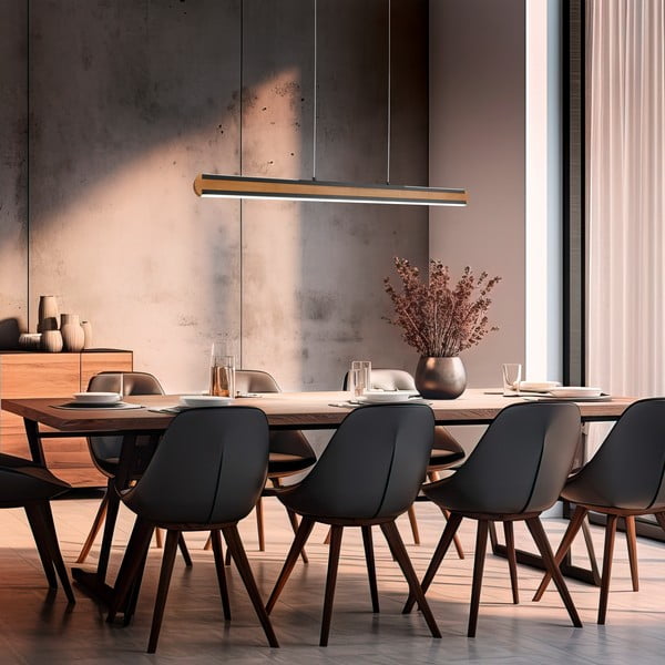 LED viseča svetilka v črni in naravni barvi Deacon – Trio-image-2