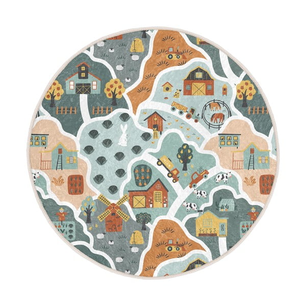 Pralna otroška igralna preproga ø80 cm Farmer's Life – Mila Home