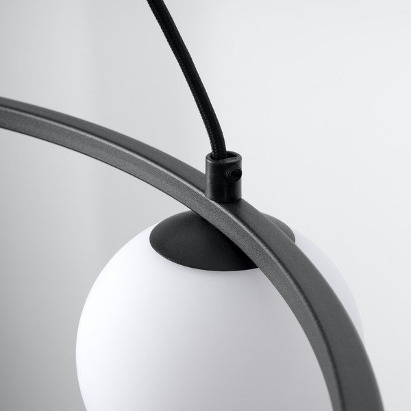 Črno-bela viseča svetilka s steklenim senčilom Umerta – Sollux-image-4