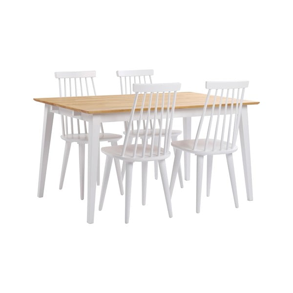 Hrastova jedilna miza z belimi nogami Rowico Mimi, 140 x 90 cm-image-3