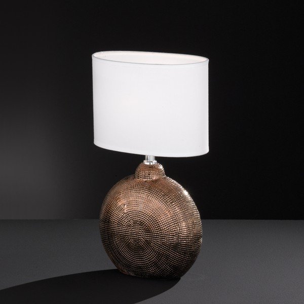 Belo-rjava namizna svetilka Fischer & Honsel Foro, višina 36 cm-image-2