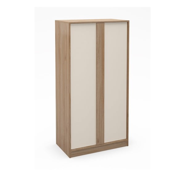 Kremno bela garderobna omara v hrastovem dekorju 90x180x53 cm Dennis – Marckeric-image-4