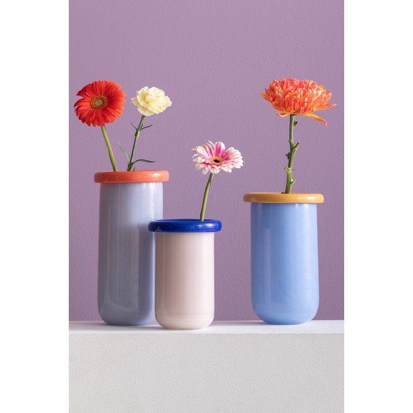 Modra steklena vaza (višina 25 cm) Plegado  – PT LIVING-image-1
