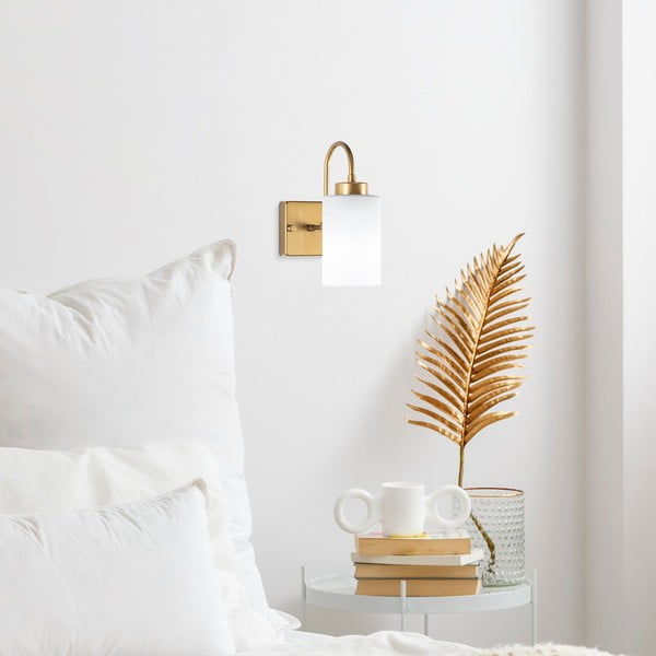 Bela/v zlati barvi stenska svetilka ø 10 cm Duzsuz – Opviq lights-image-1