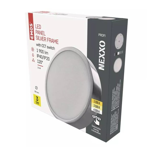 LED stropna svetilka v sijajno srebrni barvi Nexxo – EMOS-image-1