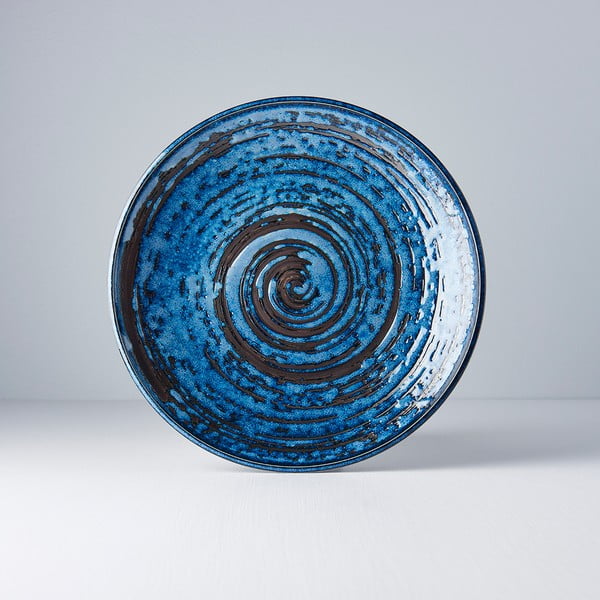 Moder keramičen krožnik MIJ Copper Swirl, ø 25 cm-image-1