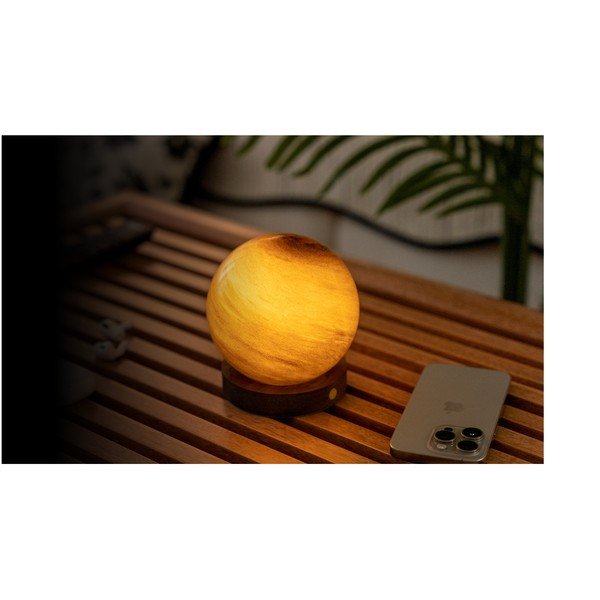 Temno rjava svetlobna dekoracija na USB ø 8 cm Sand Storm – Gingko-image-2