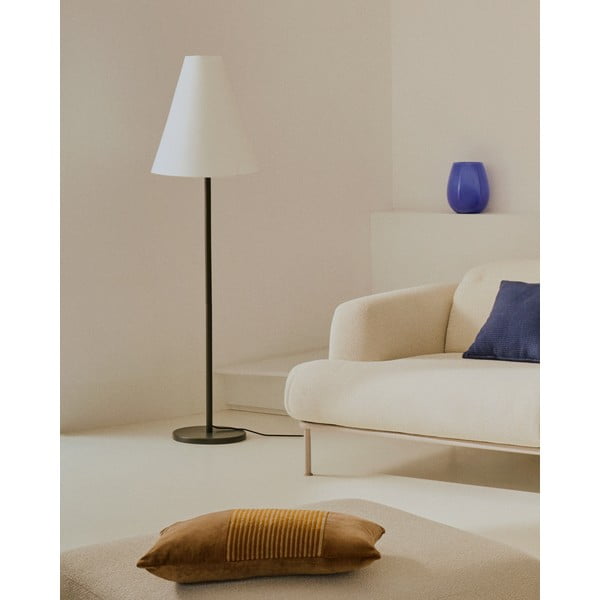 Temno zelena stoječa svetilka s tekstilnim senčilom (višina 153 cm) Navat – Kave Home-image-3