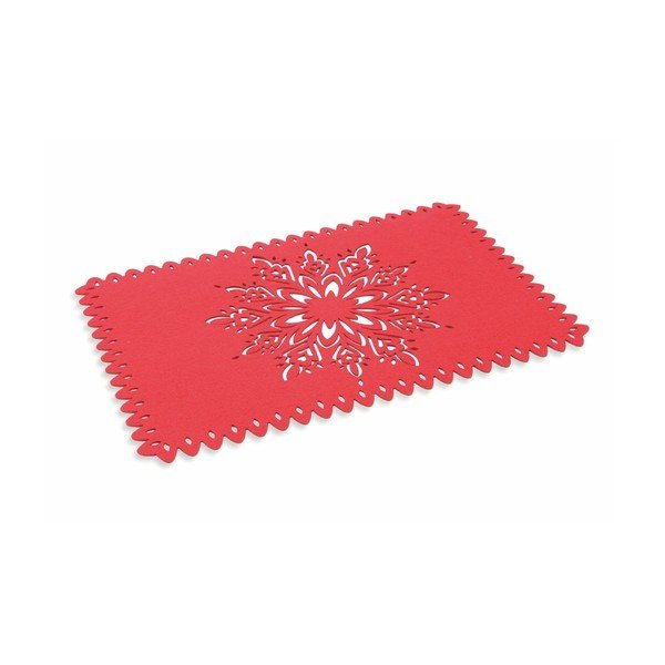 Rdeča božična podloga Villa d'Este XMAS Tovaglietta Rett Rossa Fiocco Di Neve, 45 x 30 cm