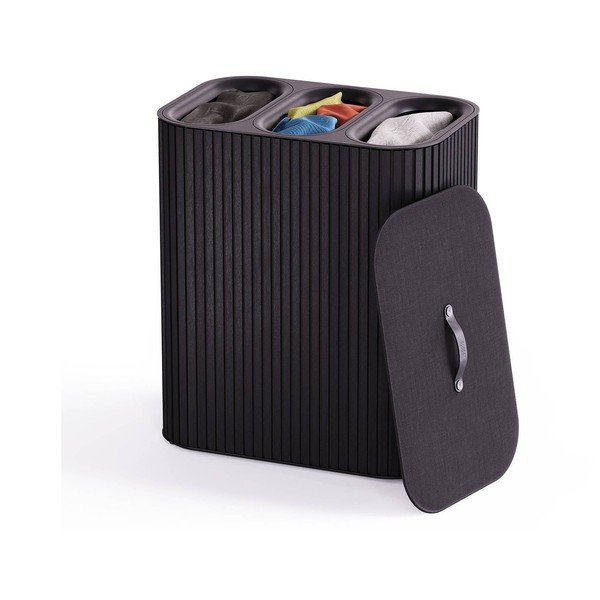 Črn koš za perilo 3x30 l iz bambusa Tota Trio Luxe – Joseph Joseph