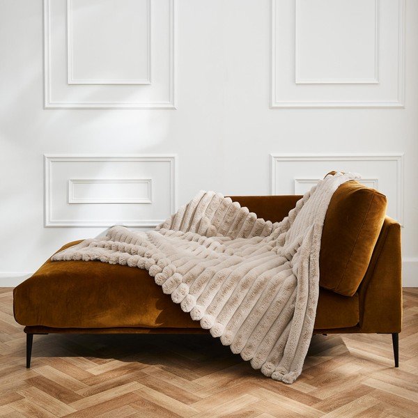 Bež odeja iz mikropliša 180x220 cm Boudoir – douceur d'intérieur-image-3