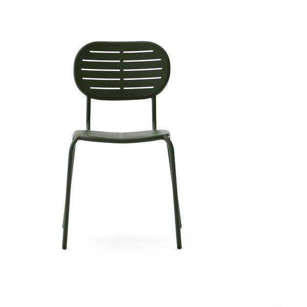 Temno zelen kovinski vrtni stol Brai – Kave Home-image-2