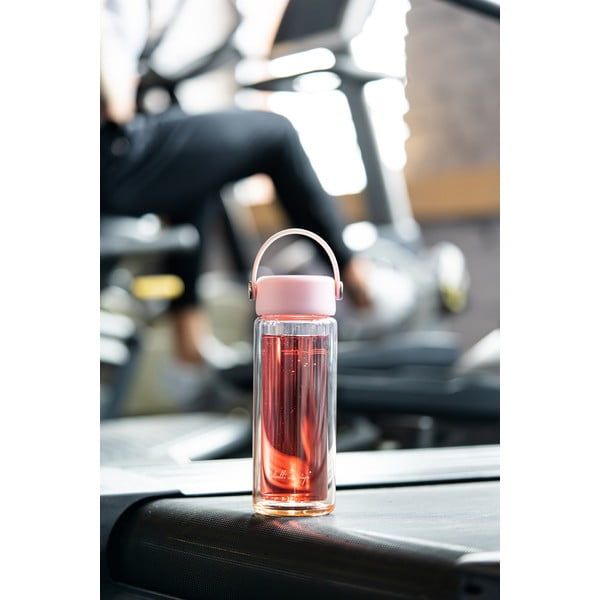 Rožnata steklena steklenica za vodo 350 ml Fuori – Vialli Design-image-2
