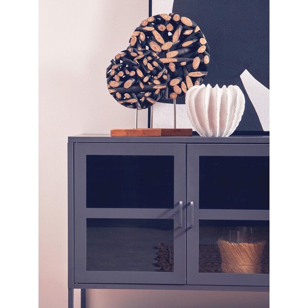 Siva jeklena vitrina 140x80x45 cm Acier – Premier Housewares-image-4