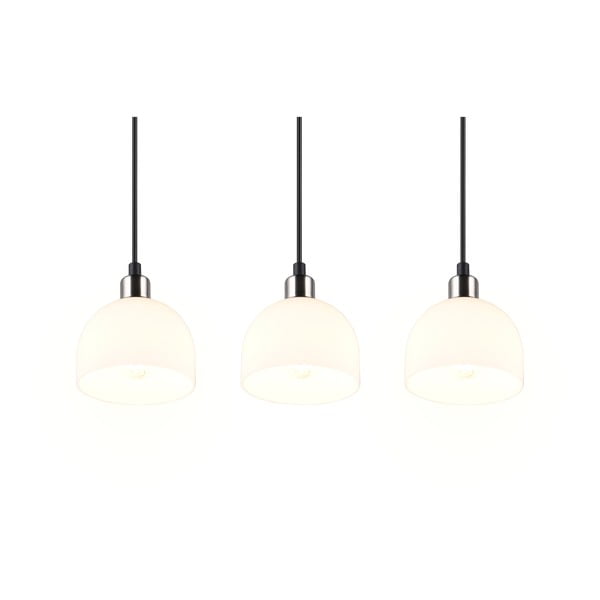 Bela/srebrna viseča svetilka s steklenim senčilom Molly – Reality-image-4