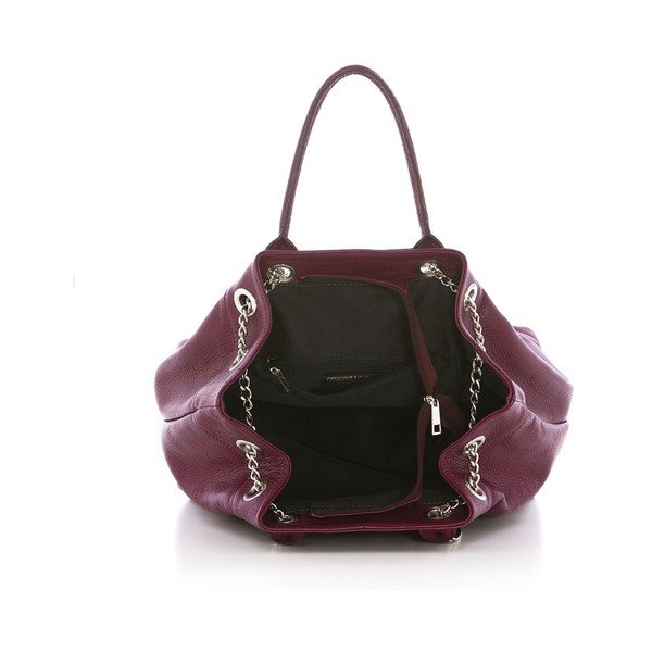 Bordo usnjena torbica Federica Bass Apollo-image-4