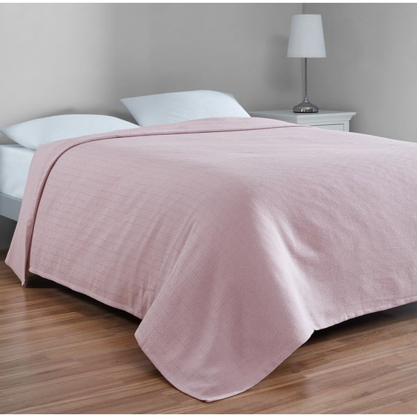 Rožnato bombažno pregrinjalo za zakonsko posteljo 200x230 cm Serenity – Mijolnir