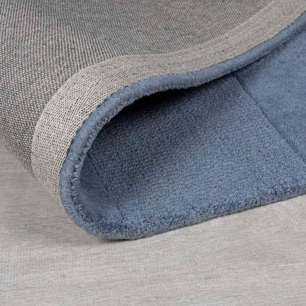 Temno moder ročno tkan volnen tekač 60x230 cm Checkerboard – Flair Rugs-image-2