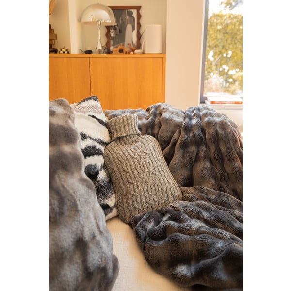 Siva odeja iz mikropliša 150x200 cm Wave – Tiseco Home Studio-image-4