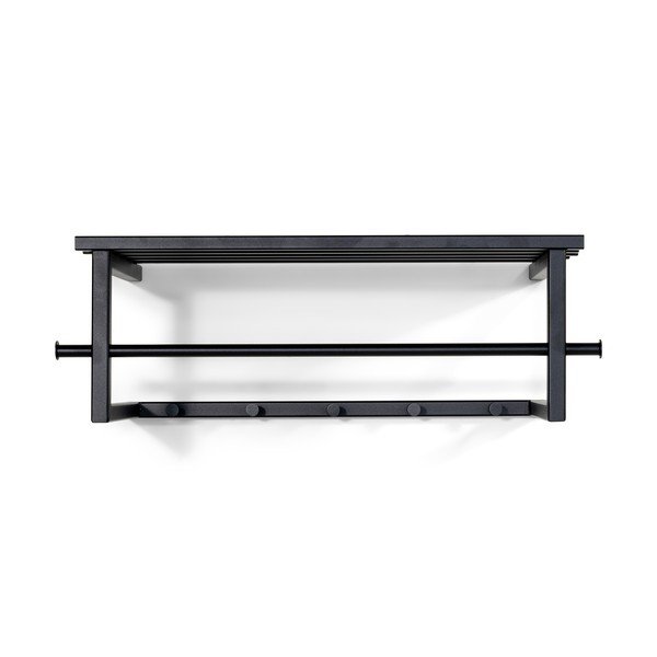 Črn kovinski stenski obešalnik s polico 76 cm Marco – Spinder Design-image-2