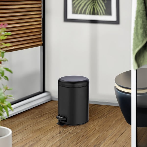 Črn koš za smeti Wenko Leman, 5 l-image-1