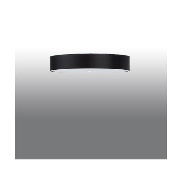 Črna stropna svetilka s steklenim senčnikom ø 80 cm Herra - Sollux-image-2