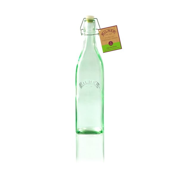 Steklenica Kilner s sponko, zelena, 1l