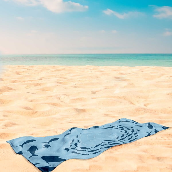 Modra brisača za plažo 90x180 cm Shoal - DecoKing-image-4