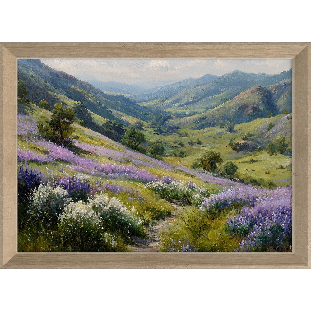 Tiskana slika z okvirjem 75x56 cm Violet Hills