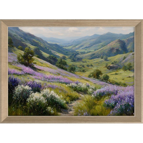 Tiskana slika z okvirjem 75x56 cm Violet Hills – Styler
